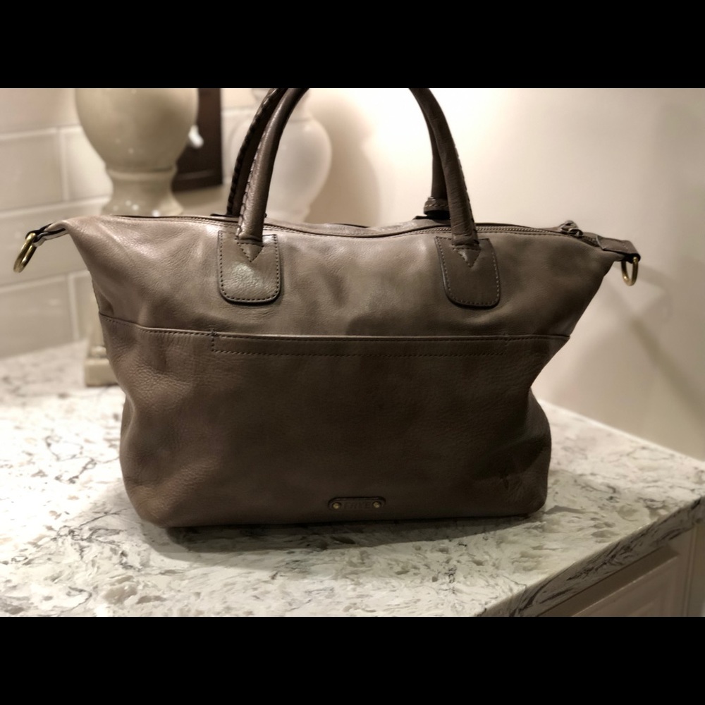 COPY - Frye Jenny Satchel -grey/tan color - Picture 2 of 6